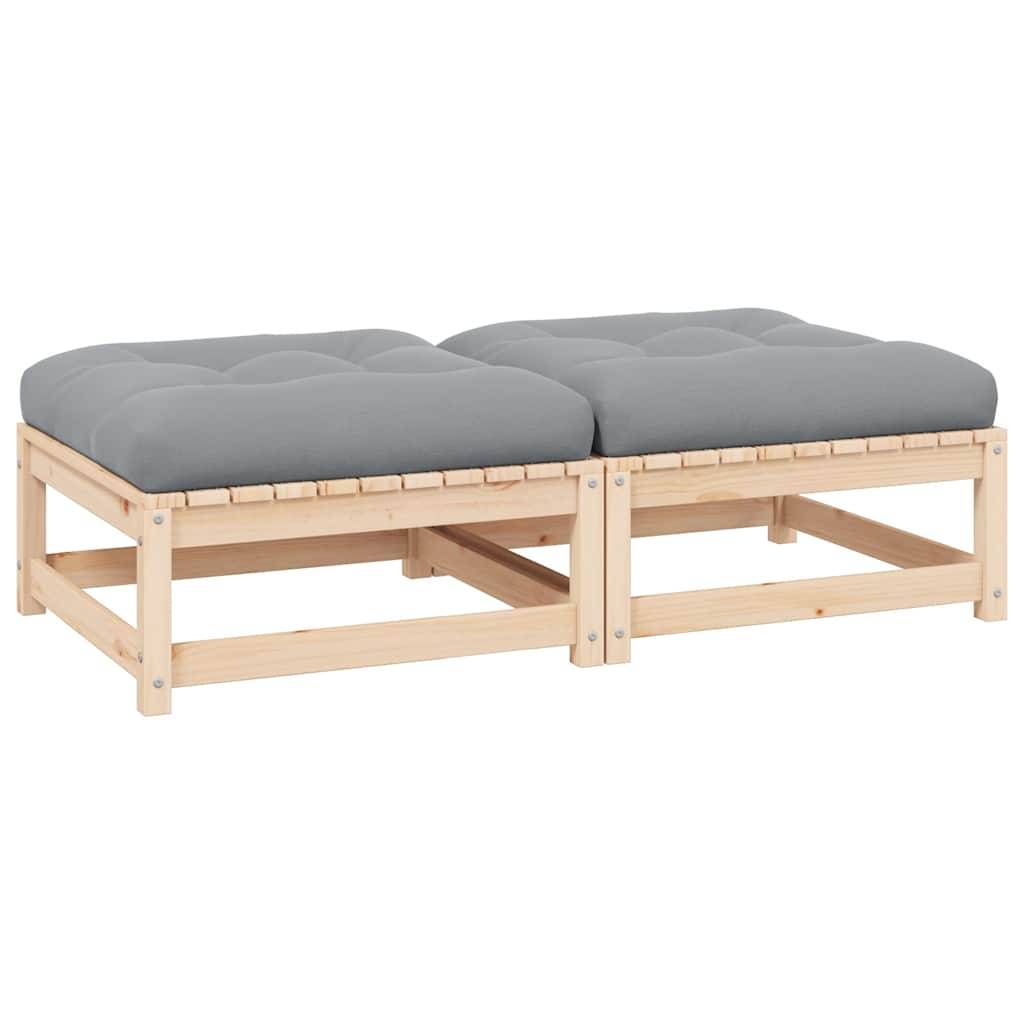 Vidaxl - Repose-pieds de jardin avec coussins lot de 2 Pin massif vidaXL 805740 - Image 1