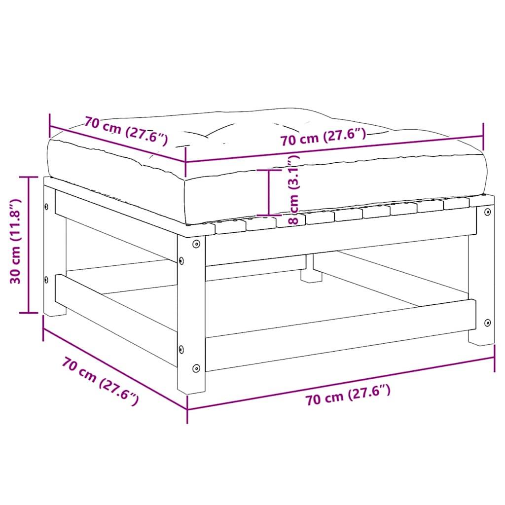 Vidaxl - Repose-pieds de jardin avec coussins lot de 2 Pin massif vidaXL 805740 - Image 3