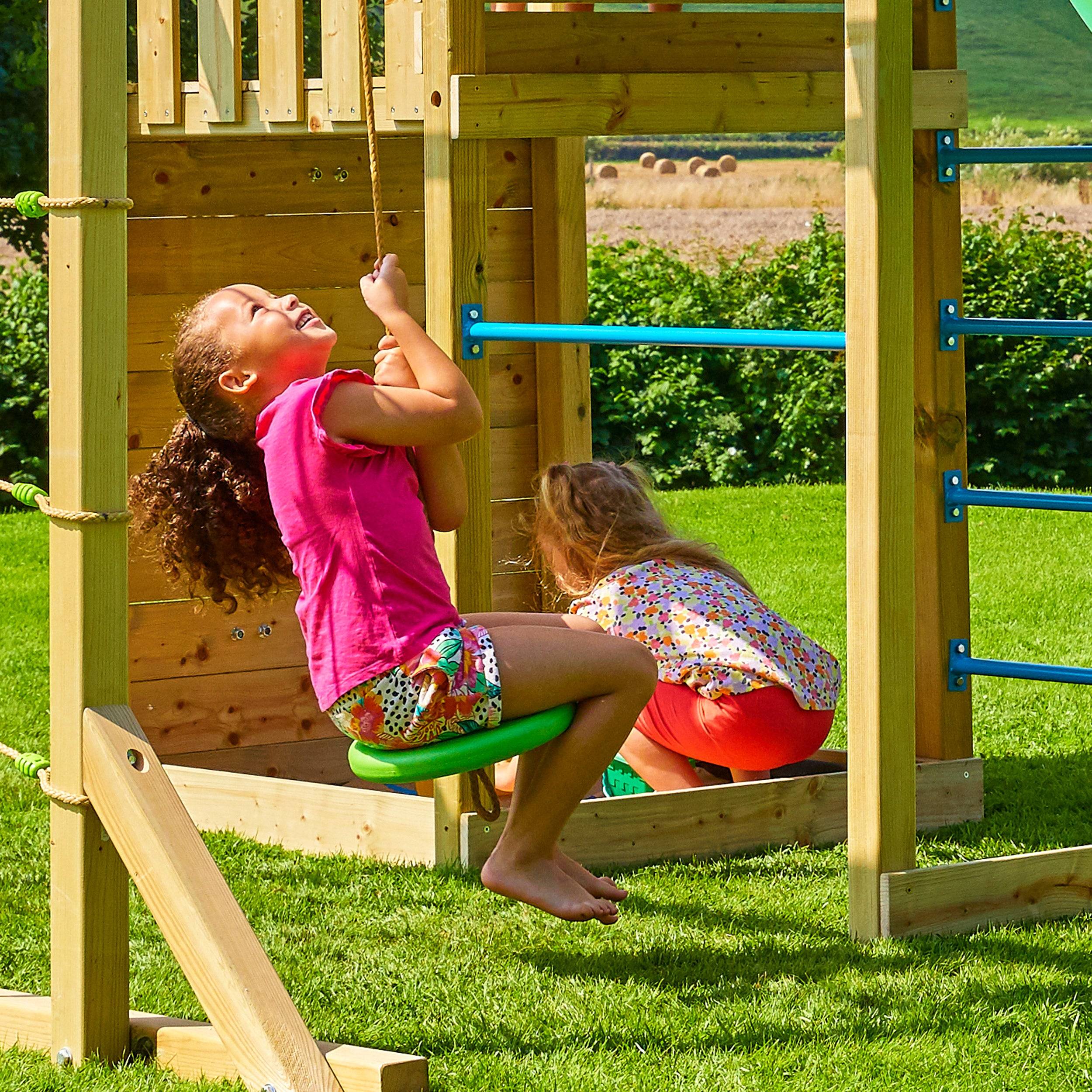 Tp Toys - AIre de jeux tyrolienne, mur d'escalade et toboggan - bois FSC® - SANTOLINE SKYWOOD - Image 6