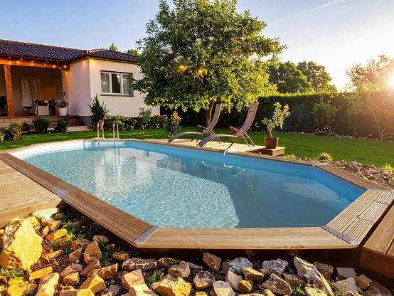 Ubbink - Kit piscine bois Ubbink Azura 6,10 x 4,00 x 1,20 m - Liner bleu + Poolican - Image 2