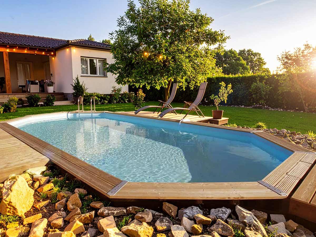 Ubbink - Kit piscine bois Ubbink Azura 6,10 x 4,00 x 1,20 m - Liner bleu + Poolican - Image 2
