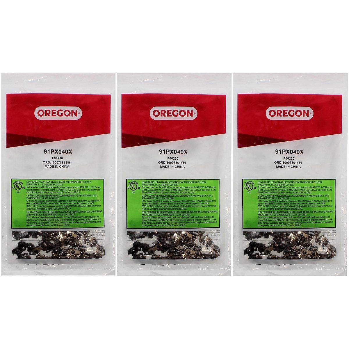 Gt Elec - Lot de 3 chaînes OREGON 40 maillons - Référence : 91PX040X - GT ELEC - Image 1