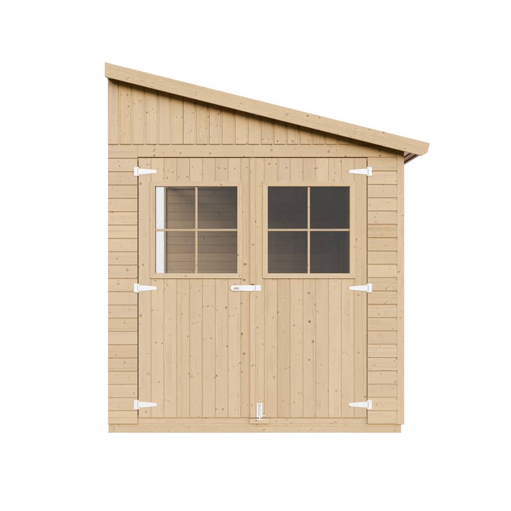 Timbela - Abri de Jardin en Bois Naturel H244x216x513 cm/10 m² sans paroi latérale - Stockage extérieur avec fenêtres - 17 mm d’épaisseur - Timbela M341 - Image 2