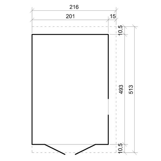 Timbela - Abri de Jardin en Bois Naturel H244x216x513 cm/10 m² sans paroi latérale - Stockage extérieur avec fenêtres - 17 mm d’épaisseur - Timbela M341 - Image 6