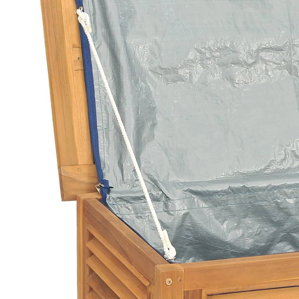 Boîte de rangement jardin et sac 175 x 50 x 53 cm bois massif teck - Image 6
