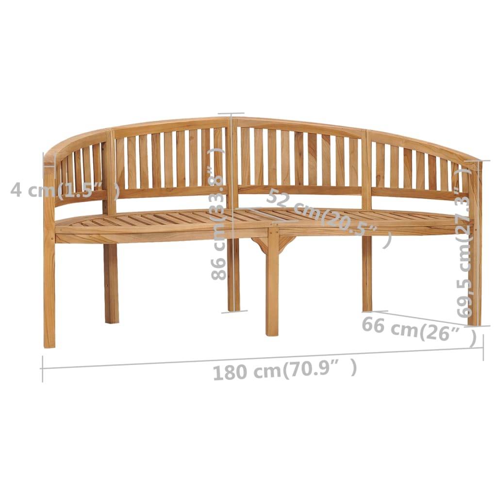 Maison Chic - Banc de jardin - Banc d'extérieur - Banquette en forme de banane 180 cm bois de teck solide - Image 7