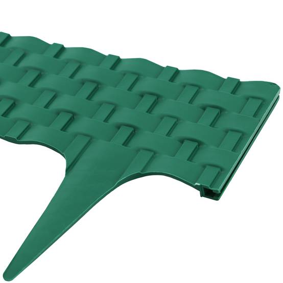 Bordure de pelouse aspect rotin vert 20x80 cm – Grande bordure jardin plastique - Image 3
