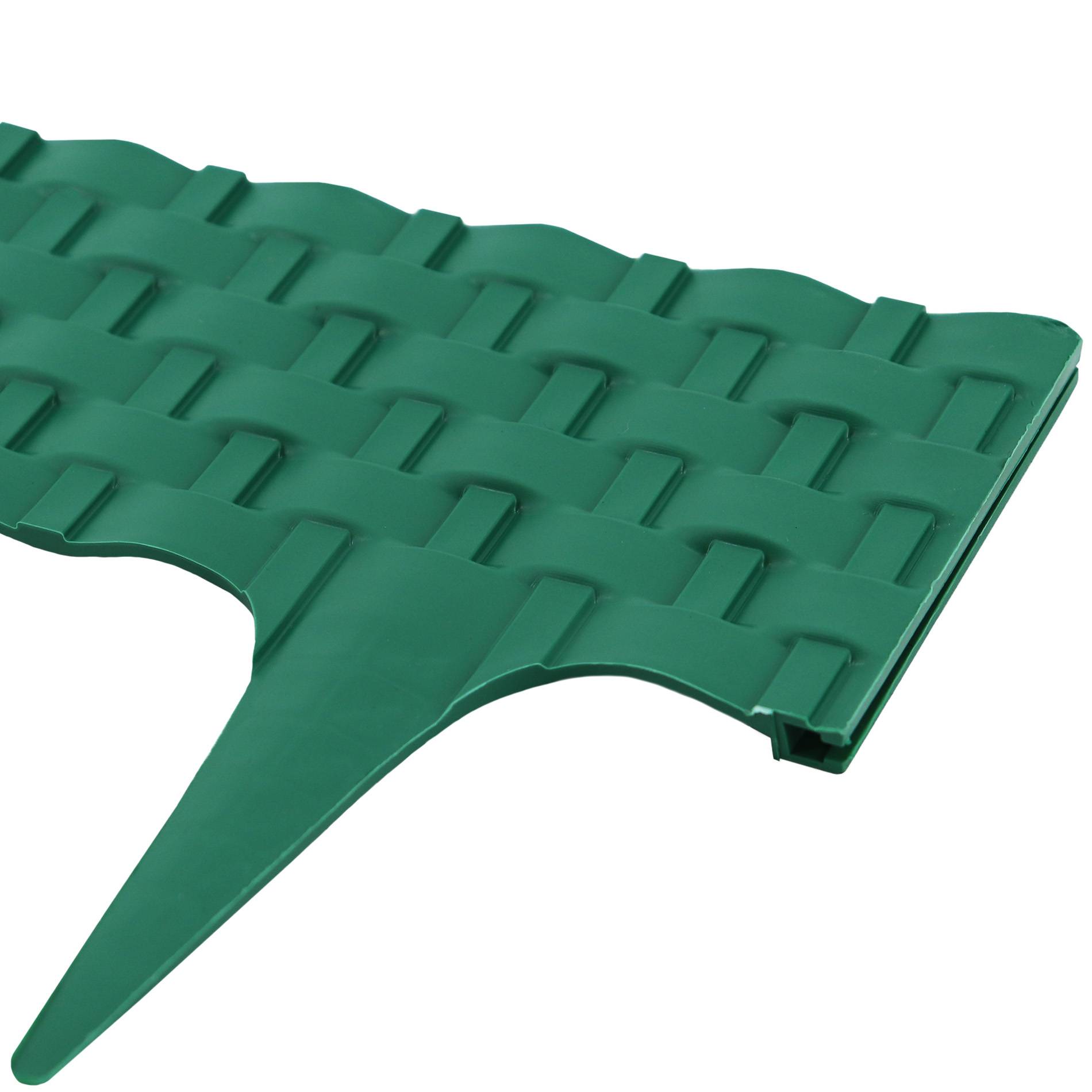 Bordure de pelouse aspect rotin vert 20x80 cm – Grande bordure jardin plastique - Image 3