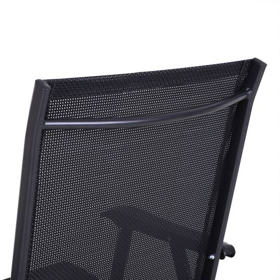 Chaise de camping, lot de 2, chaise pliante avec accoudoirs, en métal, noire - Image 8