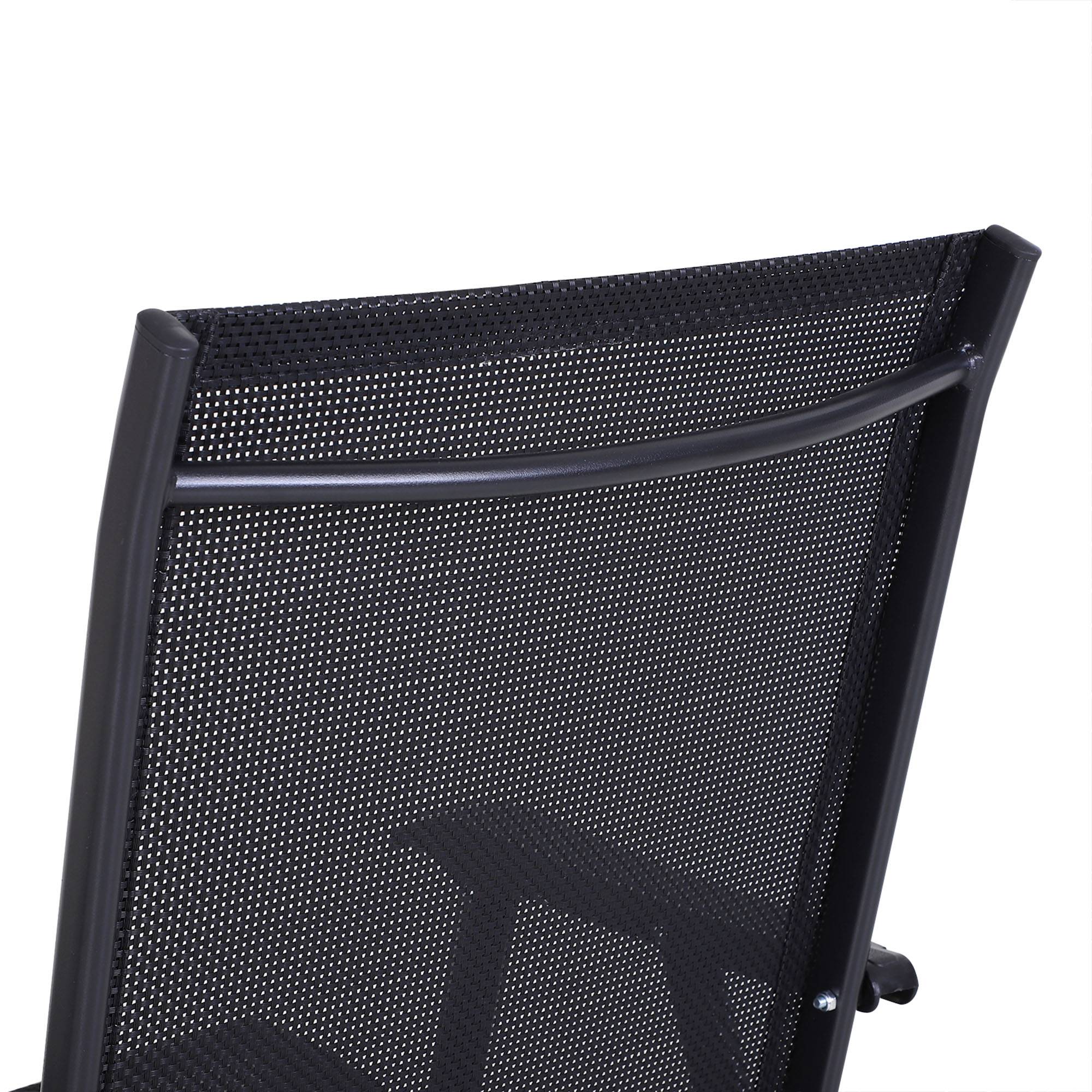 Chaise de camping, lot de 2, chaise pliante avec accoudoirs, en métal, noire - Image 8
