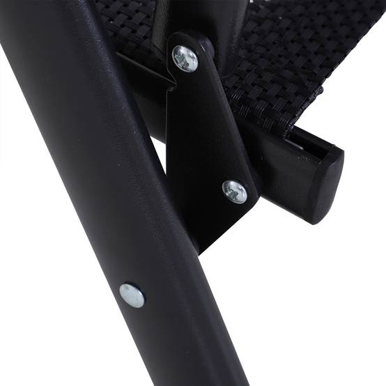 Chaise de camping, lot de 2, chaise pliante avec accoudoirs, en métal, noire - Image 7