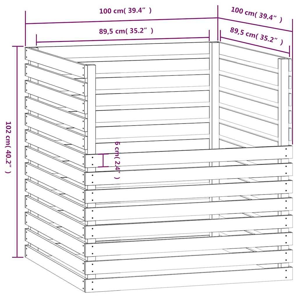 Vidaxl - Composteur Blanc 100x100x102 cm Bois massif de pin vidaXL 822193 - Image 9