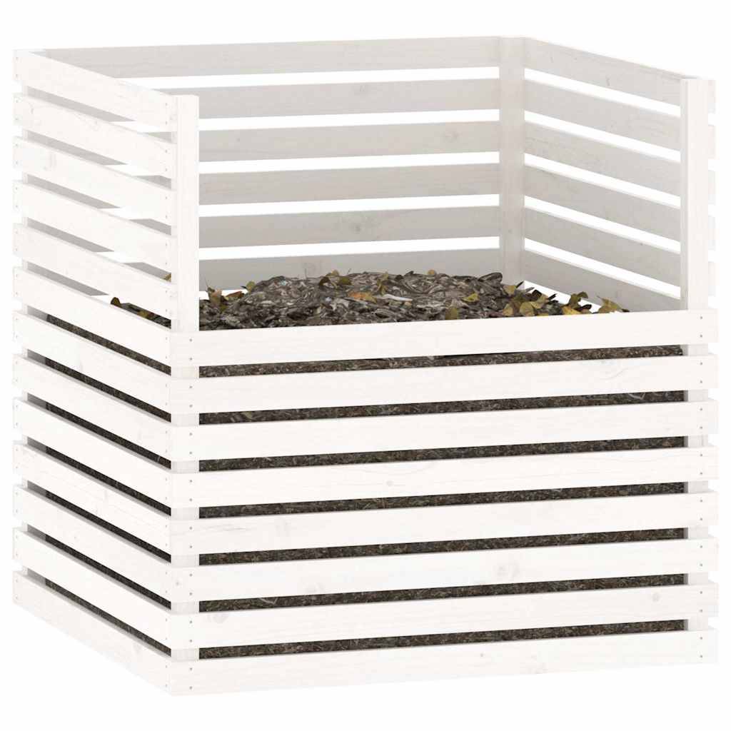 Vidaxl - Composteur Blanc 100x100x102 cm Bois massif de pin vidaXL 822193 - Image 5