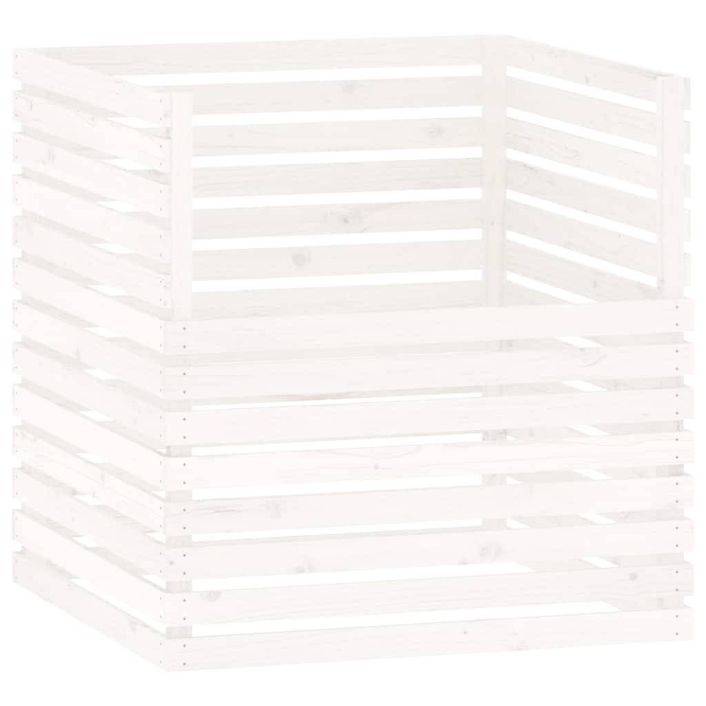 Vidaxl - Composteur Blanc 100x100x102 cm Bois massif de pin vidaXL 822193 - Image 2