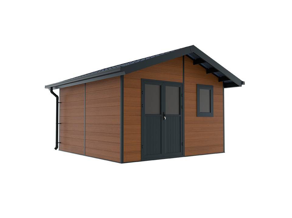 Abri de Jardin Composite ISORA - 15m2 Brun - Cabane Atelier / Abri Velo - Image 2
