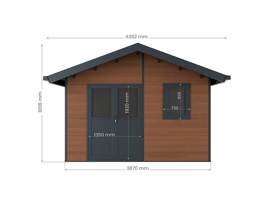 Abri de Jardin Composite ISORA - 15m2 Brun - Cabane Atelier / Abri Velo - Image 3