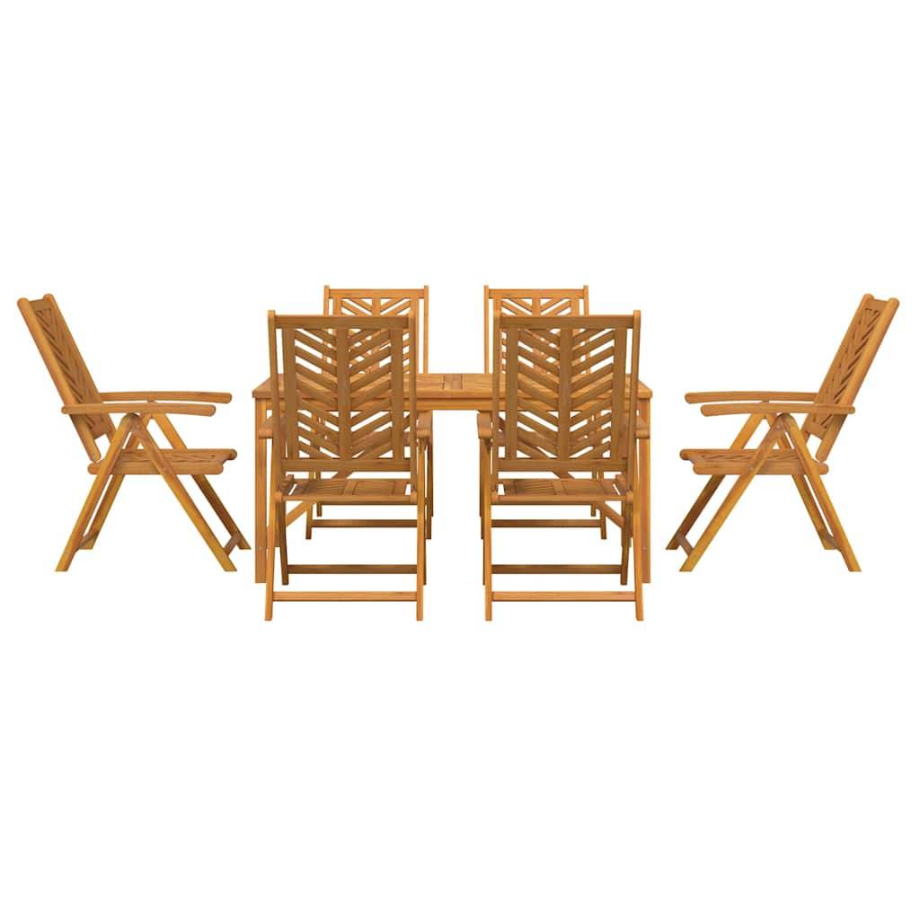 Ensemble de salle à manger jardin bois d'acacia massif marron 90 x 150 x 74 cm (7 pièces) - PANGIVO - Image 7