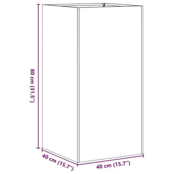 ComfortXL - Jardinière haute Acier Corten effet rouillé pour jardin 40x40x80 cm – ComfortXL Outdoor Living - Image 10