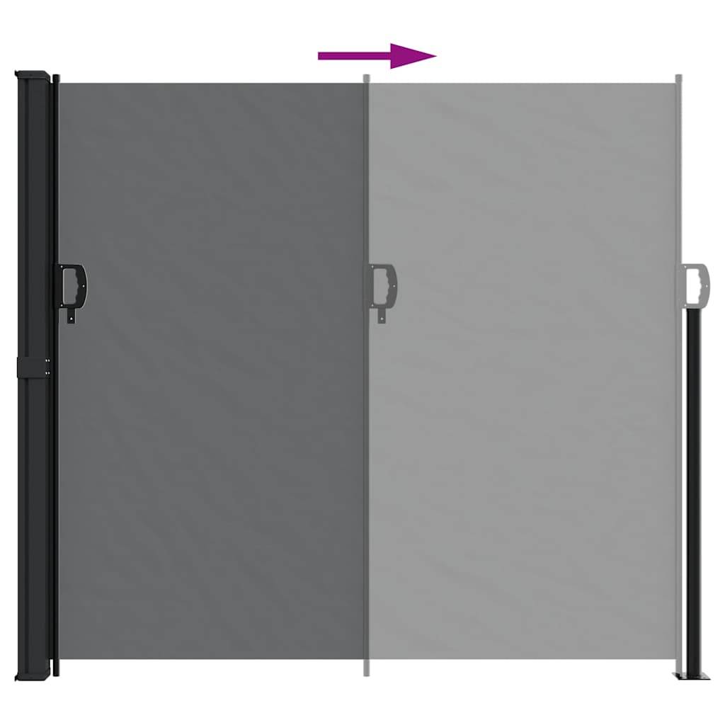 Auvent latéral polyester noir 500 x 180 cm - PANGIVO - Image 5