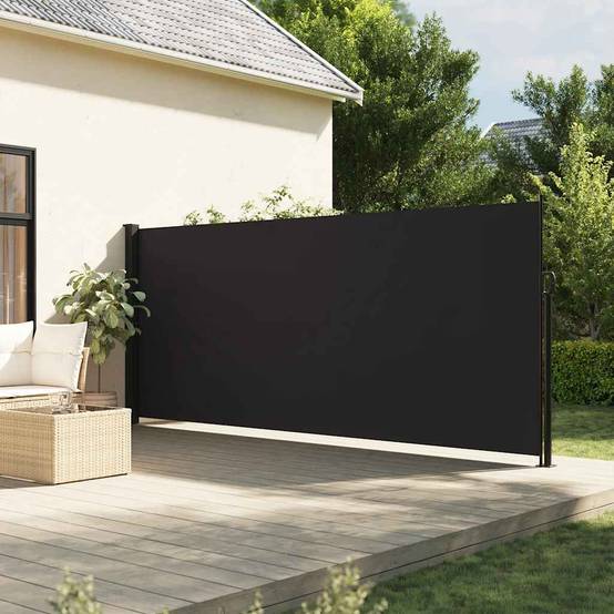 Auvent latéral polyester noir 500 x 180 cm - PANGIVO - Image 1