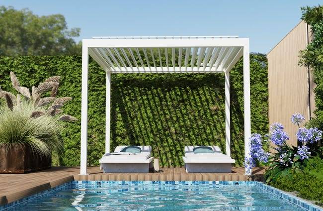 Pergola Bioclimatique Autoportante Motorisée Éclairée Aluminium 3x3 Blanc SV ORIAL France - Image 7