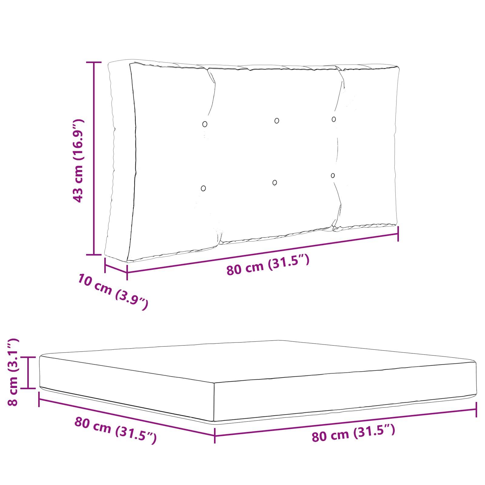 PANGIVO - Coussins de canapé extérieur polyester crème 80 x 80 x 8 cm, poids:5.52kg - PANGIVO - Image 8