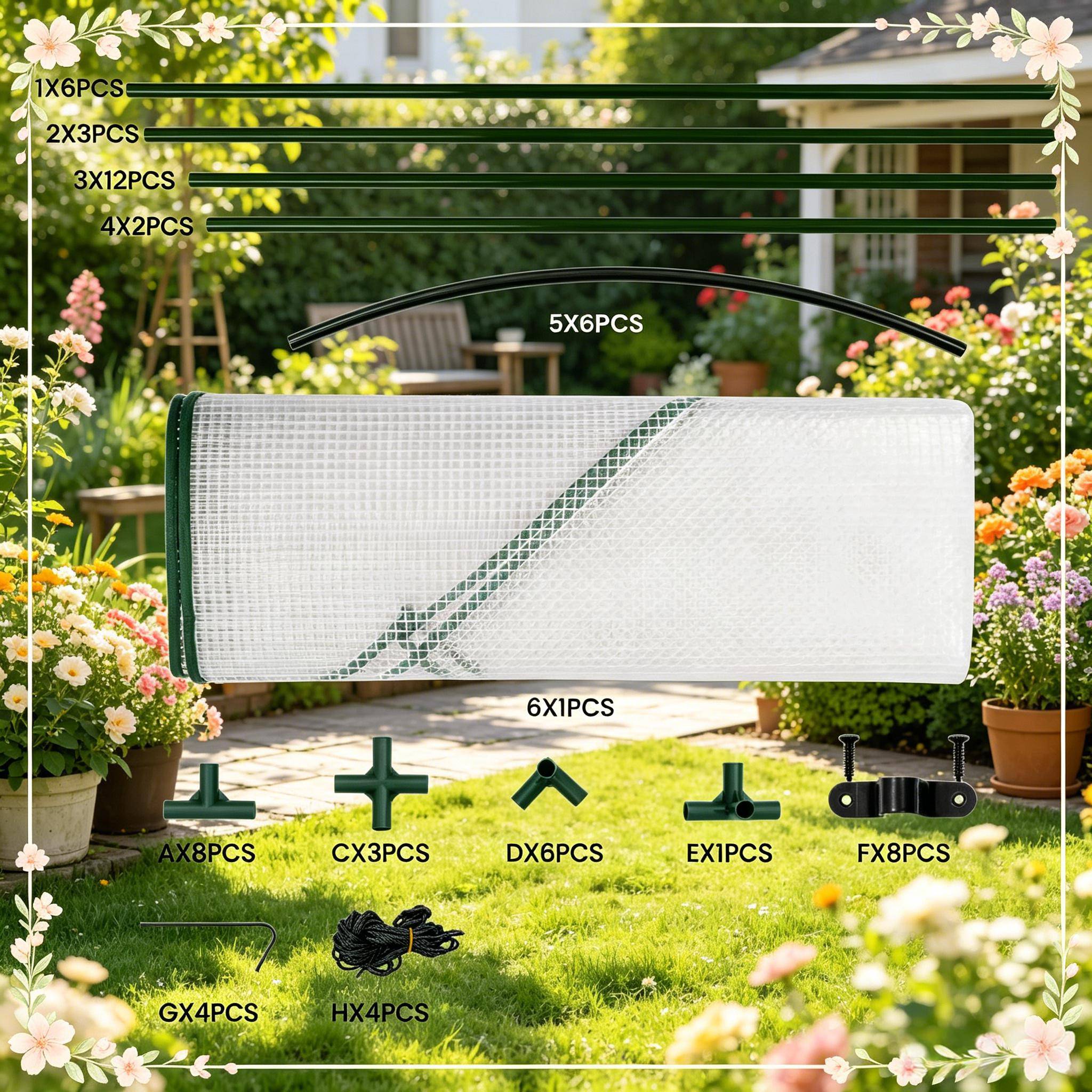 Serre adossée Acier et PE jardin extérieur protection plantes 200x100x210cm blanc - ComfortXL Outdoor Living - Image 4
