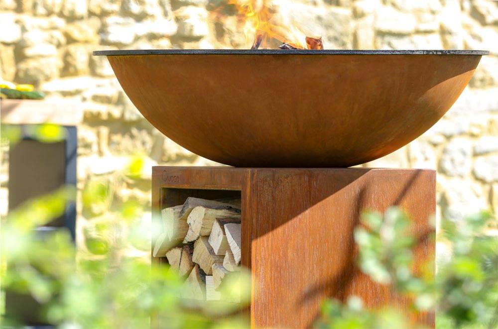 Quoco - Brasero Piatto Medium Corten Ø84 + Grille + Spatule + Housse - Image 4