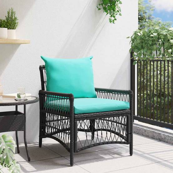 Maison Chic - Chaise De Jardin - Fauteuil De Jardin Noir 60 x 70 x 78cm polyrotin - Image 3