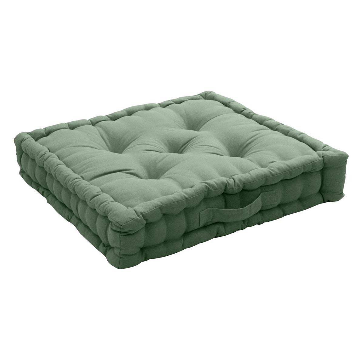 Enjoy Home - Coussin de Sol Uni "Panama" 50x50cm Vert Argile - Image 1