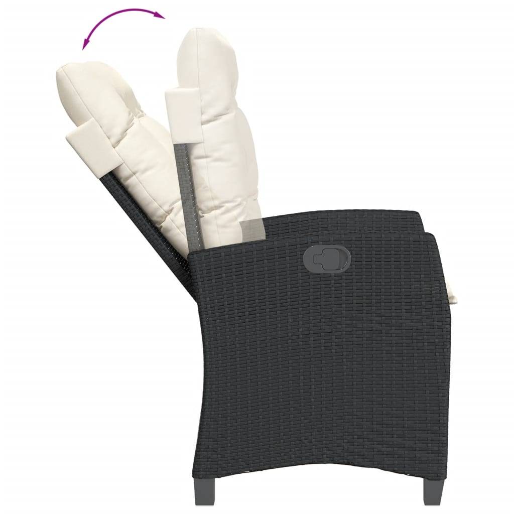 ComfortXL - Salon de Jardin Relax 2 Personnes, Fauteuils Inclinables en Résine Tressée Noire et Table Bois 90cm – ComfortXL Outdoor Living - Image 5