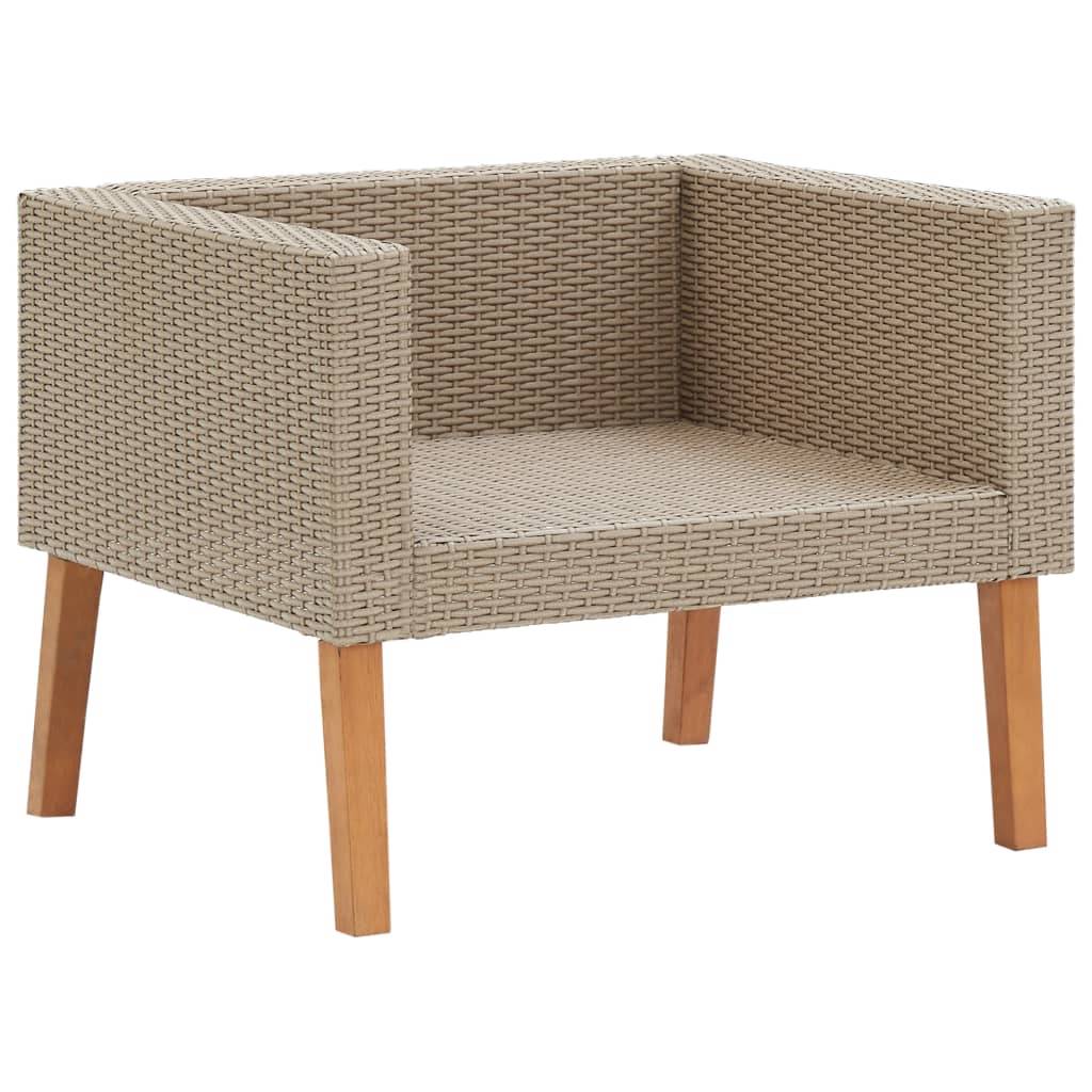 Helloshop26 - Salon de jardin meuble d'extérieur ensemble de mobilier 4 pièces avec coussins résine tressée beige - Image 4