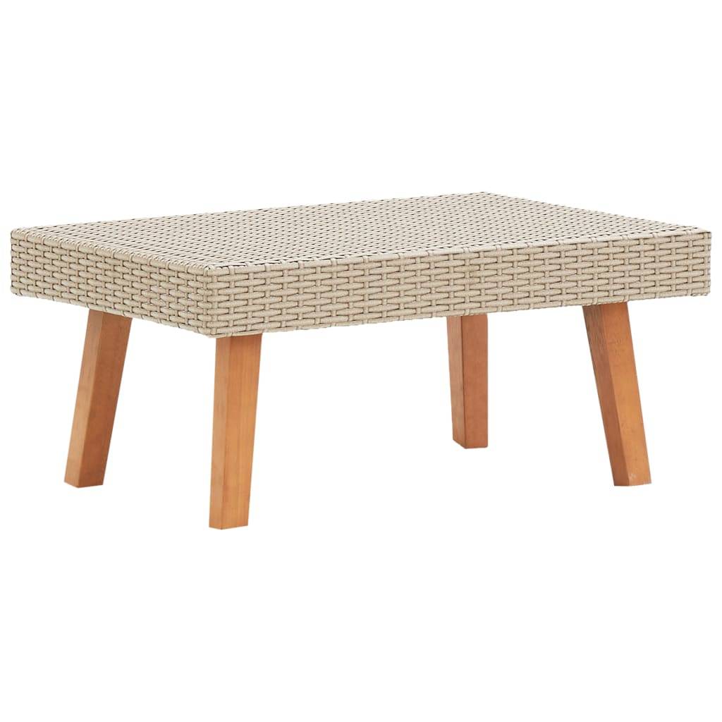 Helloshop26 - Salon de jardin meuble d'extérieur ensemble de mobilier 4 pièces avec coussins résine tressée beige - Image 5