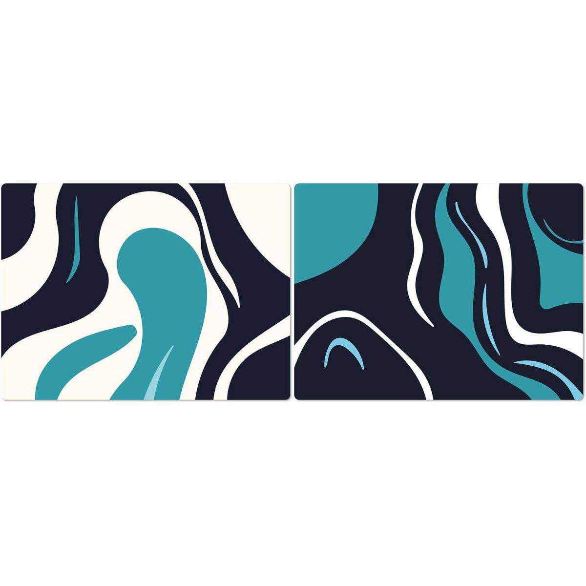Set de table en vinyle 40 x 30 cm Wave Lot de 2 sets de table motifs assortis - Image 1