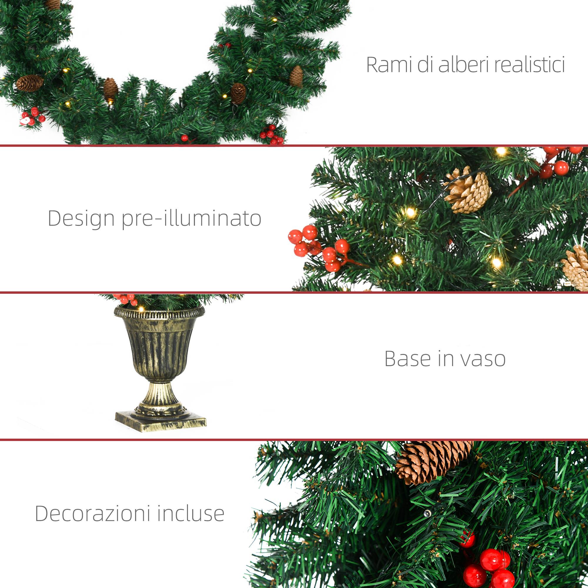 Décorations de Noël, ensemble de 4 pièces comprenant 2 sapins de Noël Φ40x90 cm, une guirlande de Noël et une couronne de Noël - Image 9
