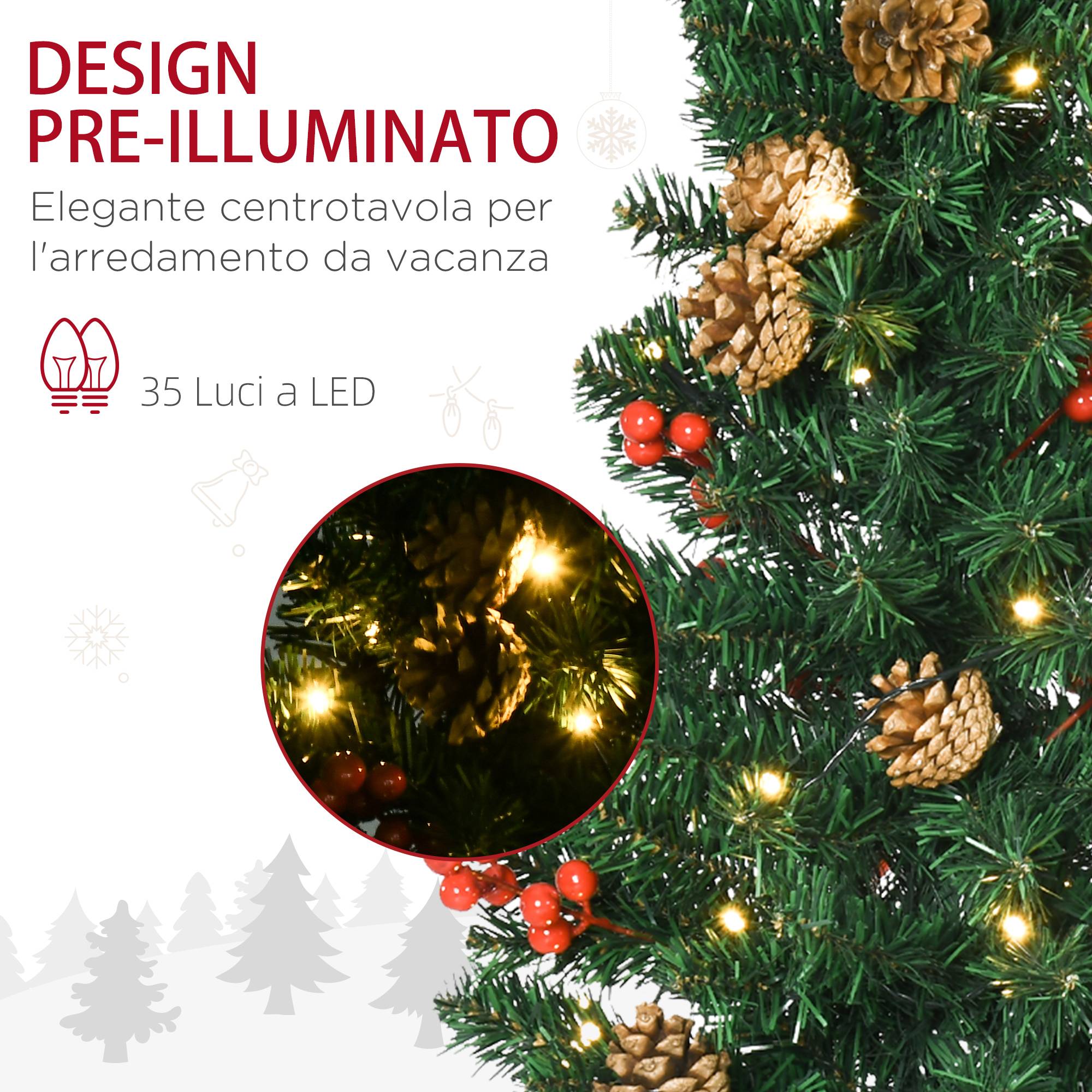 Décorations de Noël, ensemble de 4 pièces comprenant 2 sapins de Noël Φ40x90 cm, une guirlande de Noël et une couronne de Noël - Image 7