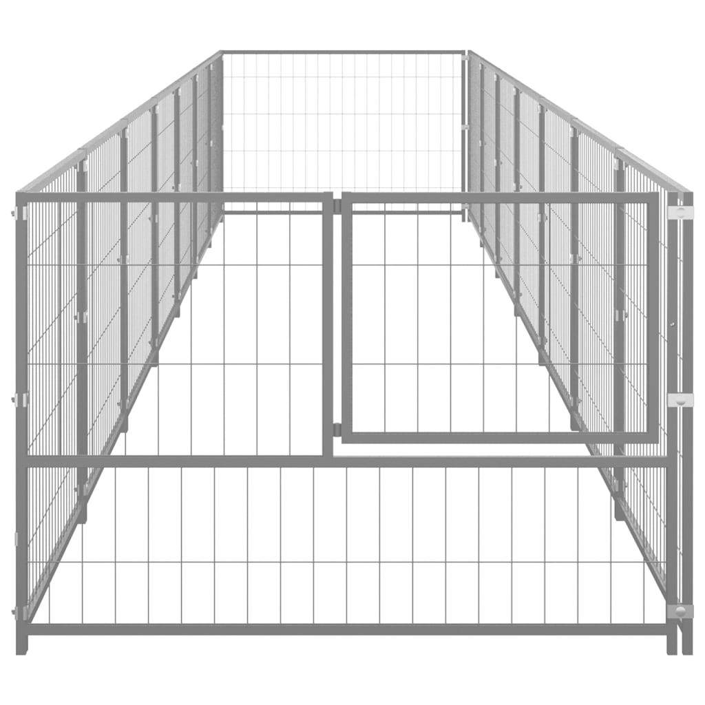Helloshop26 - Chenil extérieur cage enclos parc animaux chien argenté 7 m² acier - Image 4