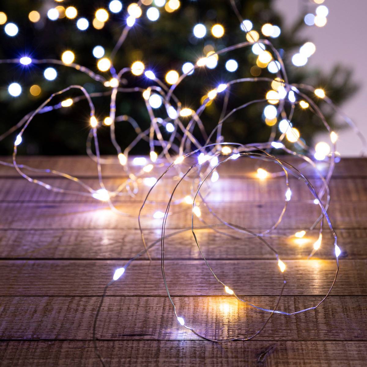 Fééric Lights & Christmas - Guirlande lumineuse solaire copper 200 LED 20m extérieur blanc froid blanc chaud FEERIC LIGHTS & CHRISTMAS