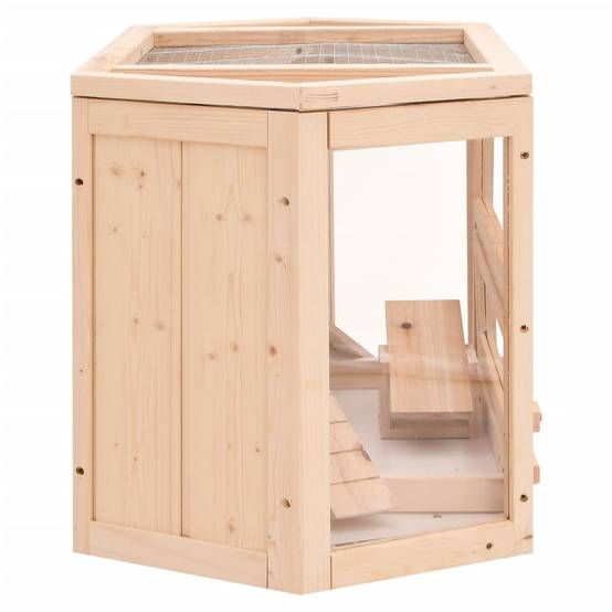 Cage à hamster - Cage pour hamsters 80x40x43 cm bois massif de sapin MP199 - Image 5