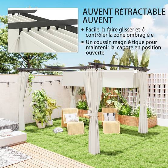 Pergola métal 300 x 300 x 222 cm - PANGIVO - Image 6