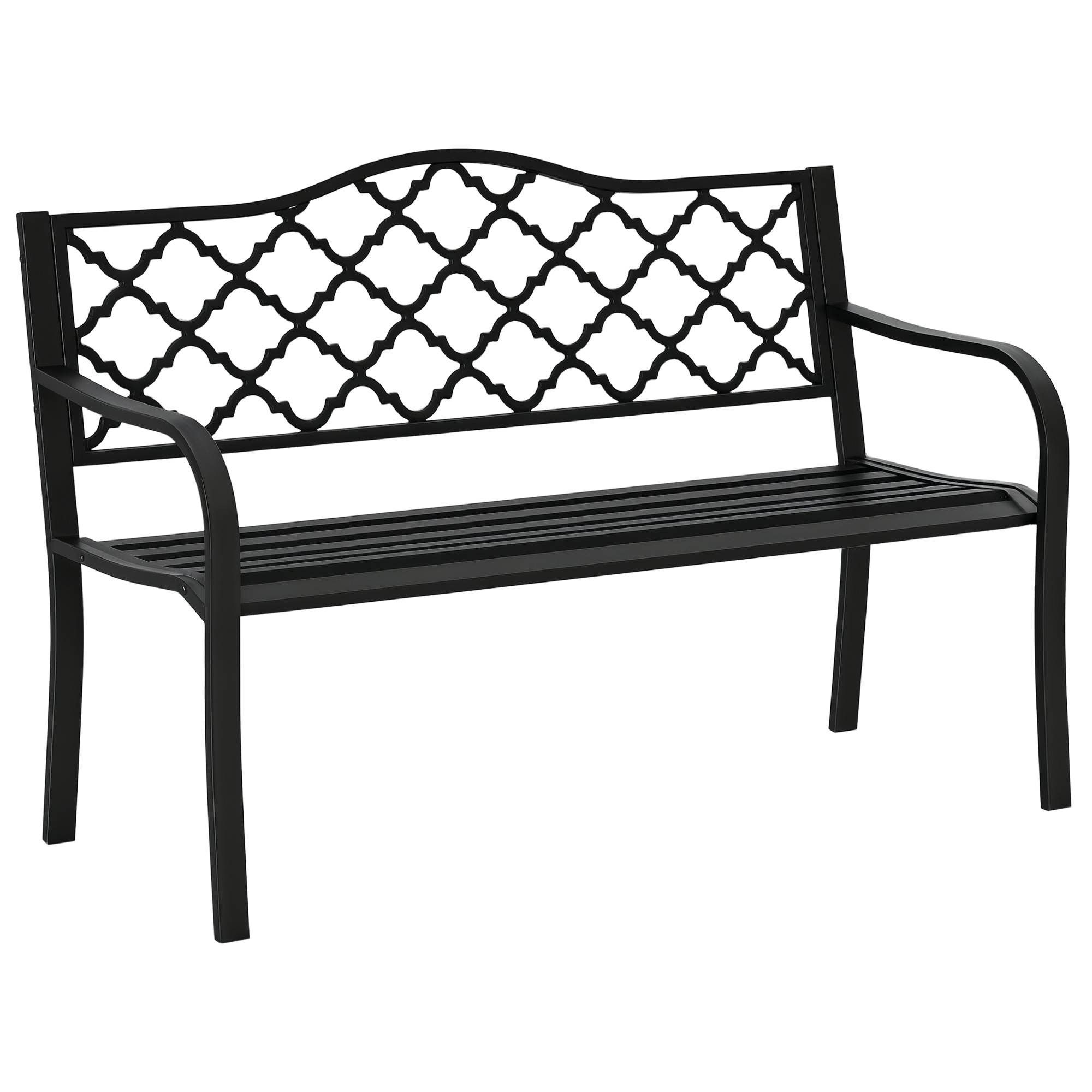 Outsunny - Banc de jardin 2 places - en fonte style antique - accoudoirs et dossier - 128 x 58,5 x 89 cm - noir - Outsunny - Image 1