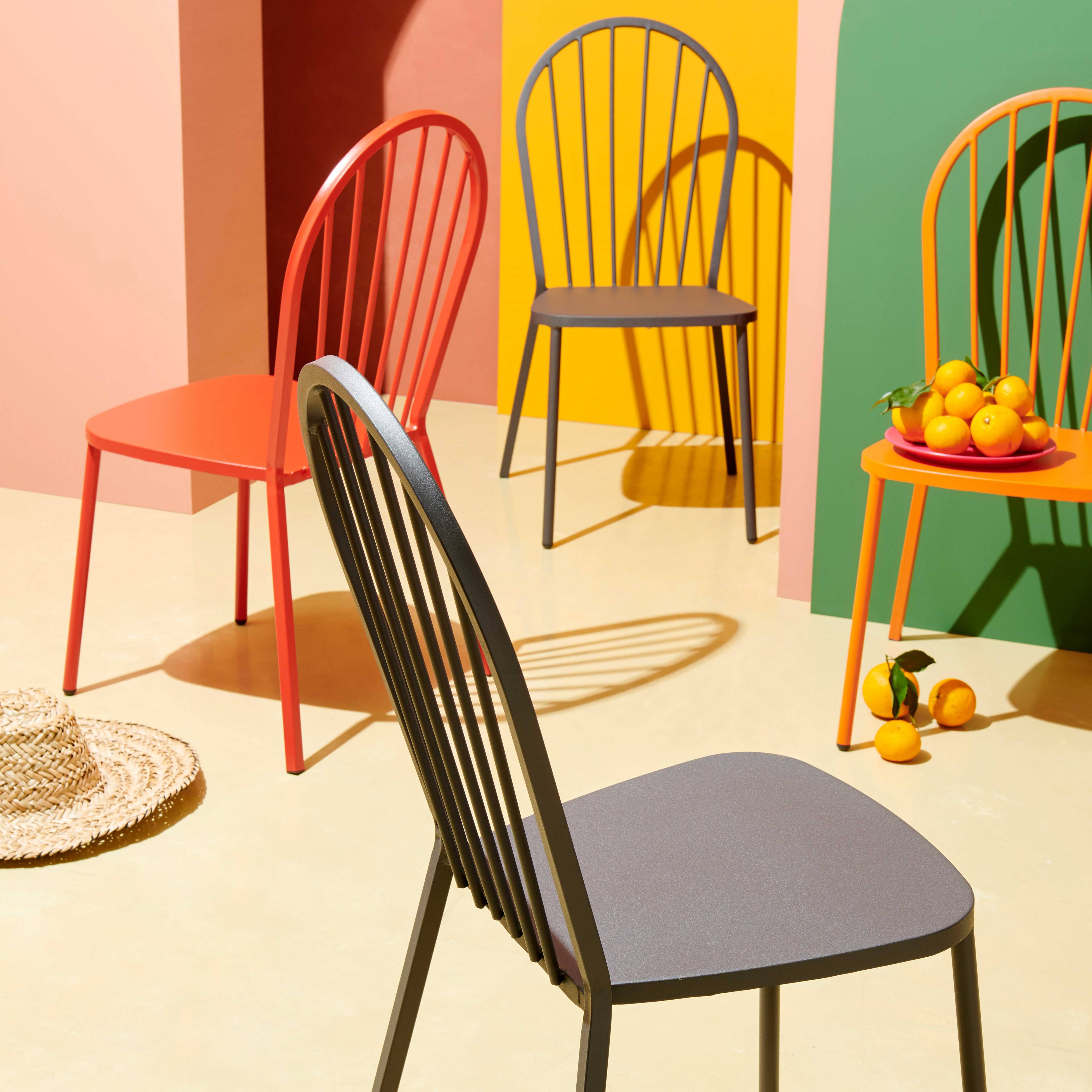 Oviala - Chaise bistrot de jardin en métal rouge Honfleur - Oviala - Image 5