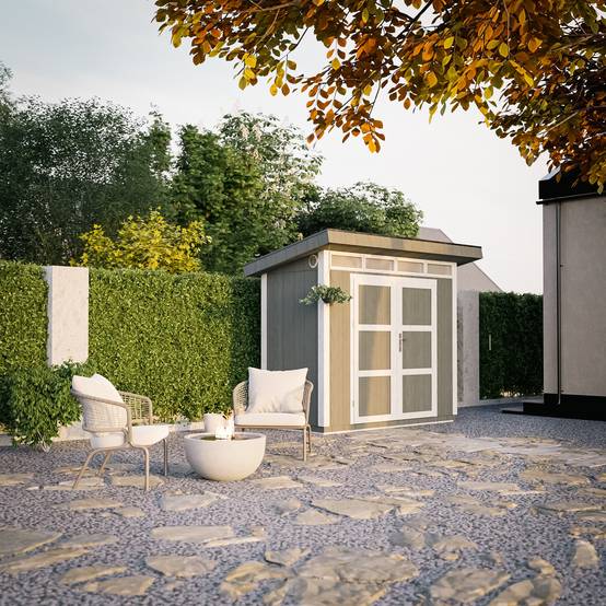 Timbela - Abri de Jardin Qualité Premium 3m² / L161xL294cm - Kit tout compris avec sol, tuiles bitumineuses, set de peinture - Timbela M901A - Image 4