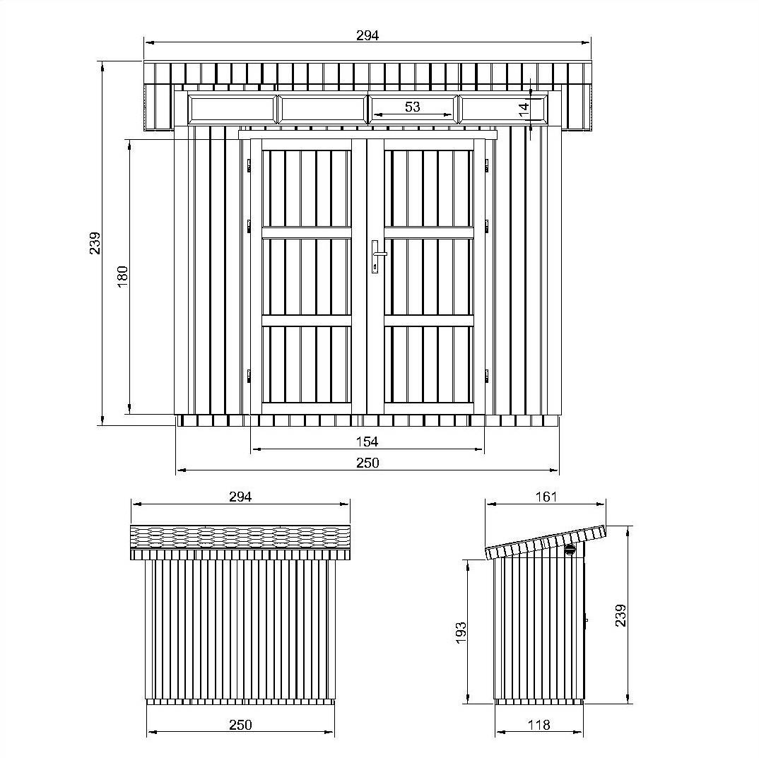 Timbela - Abri de Jardin Qualité Premium 3m² / L161xL294cm - Kit tout compris avec sol, tuiles bitumineuses, set de peinture - Timbela M901A - Image 6