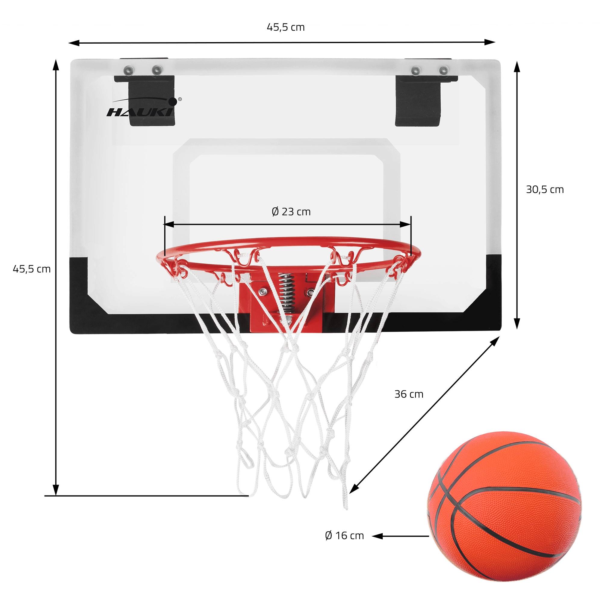 Set panier de basket 45,5x30,5 cm 3 ballons et pompe à balles  panneau et anneau - Image 6