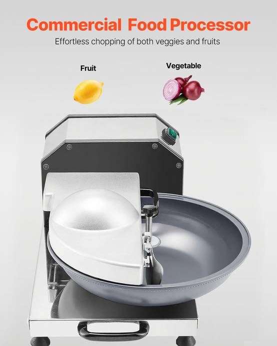 VEVOR Robot culinaire hachoir légumes 3000 tr/min inox. Lame incurvée en S. Pour fruits, restaurant, maison. - Image 2