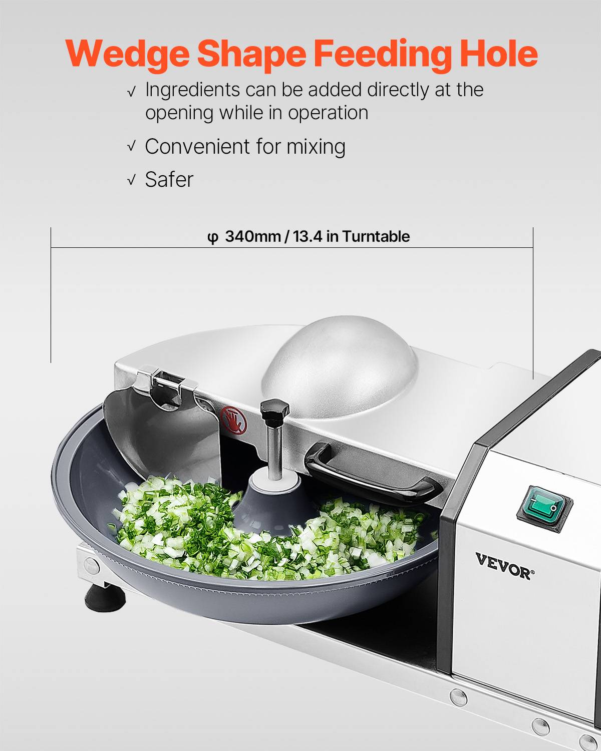 VEVOR Robot culinaire hachoir légumes 3000 tr/min inox. Lame incurvée en S. Pour fruits, restaurant, maison. - Image 3