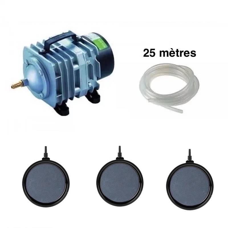 Set aération 3 disques 10 cm PREMIUM bassin de jardin  de 7000 à 10000 litres