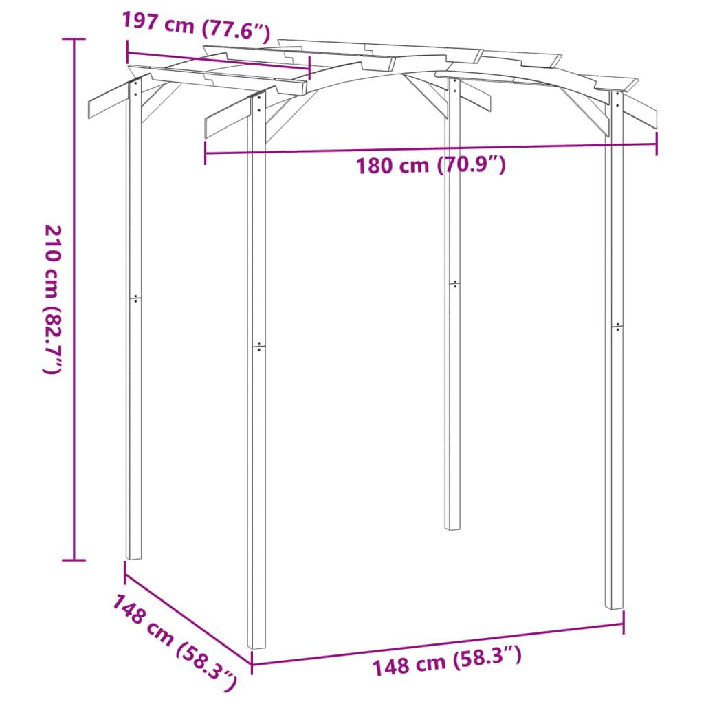 Pergola - Tonnelle de jardin 180x197x210 cm Bois de pin imprégné - Image 6
