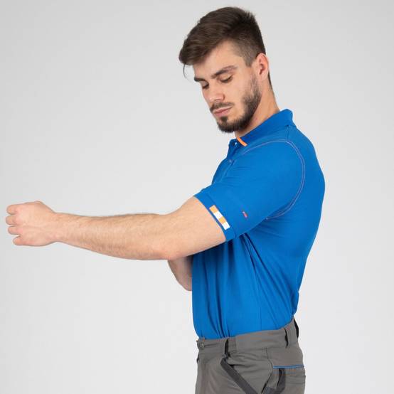 Polo - NORTH WAYS - Beven bleu/orange T.L 1404 orange L - Image 4